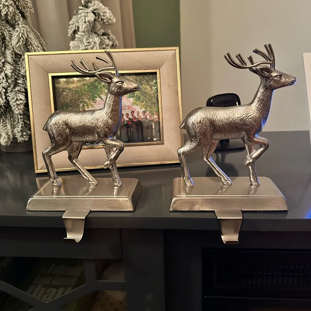 Silver Deer Stocking Holder